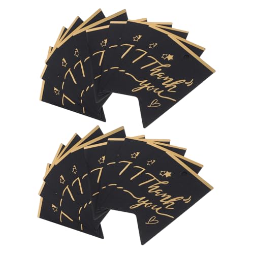 VALICLUD 100 Stück Geschenkverpackungsbezeichnungen Geburtstage Dankeschön-Tags Kreative Geschenkanhänger Danke Label-Tag Behandeln Sie Dankeschön-Tags Papier Black von VALICLUD