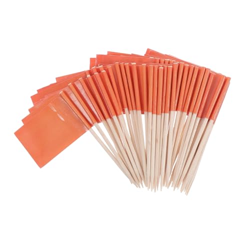 VALICLUD 100 Stück Mini Zahnstocher Flaggen Stabile Einfarbige Party Picks für Cupcake Toppers Käse und Obst Dekoration Langlebig und Vielseitig für Buffets und Desserts von VALICLUD