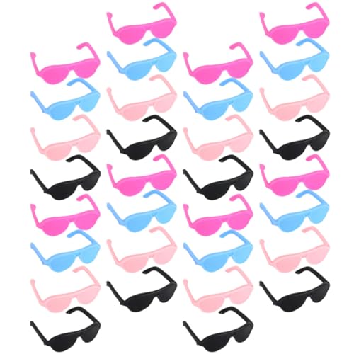 VALICLUD 100 Stück Puppen Minibrillen Miniaturpuppe Mit Brille Figuren Brillen Brillen Puppenhauszubehör Mini Puppen Kostümbrille Kunststoff von VALICLUD