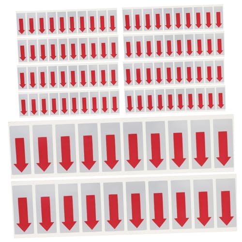 VALICLUD 100 Stück Rote Siegelaufkleber Selbstklebende Etiketten für Müllsäcke Transparente Klebelabels mit Pfeilmarkierung Starke Haftung Vielseitig für Schutz und Verpackungsfolien von VALICLUD