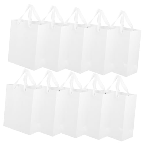 VALICLUD 10Stücke Weiße Geschenktüten Mit Griff Papiertüten Für Süßigkeiten Und Leckereien Für Partys Hochzeiten Und Besondere Anlässe von VALICLUD