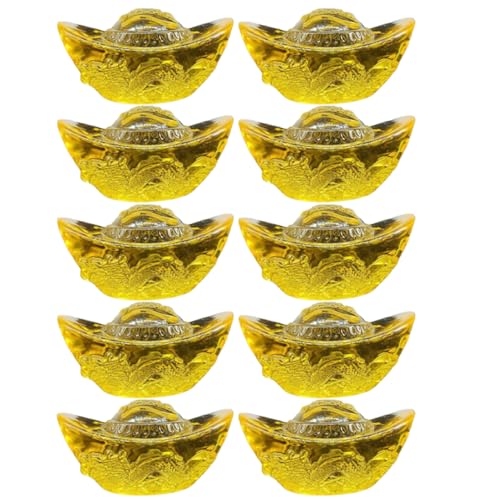 VALICLUD 10stücke Goldener Kristall Barren Für Zuhause Yuan Bao Figur Kristall Barren Für Glück Und Reichtum Schreibtischdekor VALICLUD 10stücke Goldener Kristall Barren Für Zuhause Yuan Bao Figur Kristall Barren Für Glück Und Reichtum Schreibtischdekor von VALICLUD