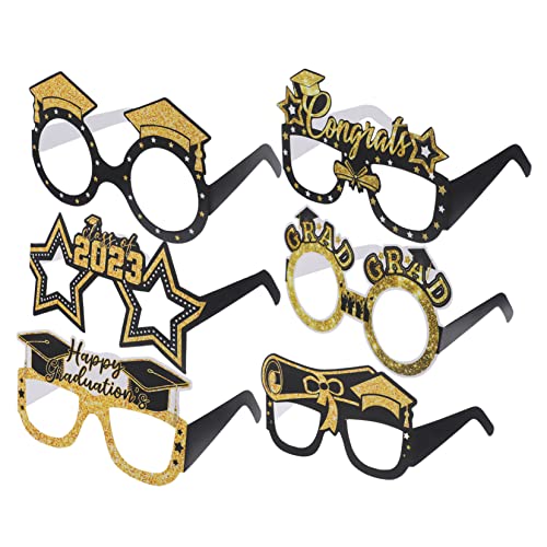VALICLUD 12 Paare Abschlussbrille Trendy Gläser Vorabend Party LED fotografie zubehör lustige brillen prom Requisiten für die Abschlussfeier Requisiten für das Abschlussfoto 2023 Papier von VALICLUD