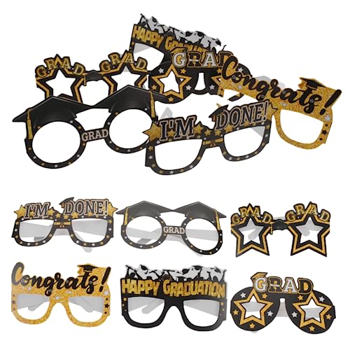 VALICLUD 12 Stück Abschlussbrille leuchtbrillen lustige schnapsgläser scherzbrille weingläser sets partyglasses Requisiten für die Abschlussfeier Brillen Foto Requisiten Partyzubehör Papier von VALICLUD