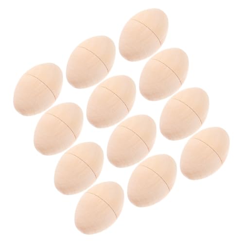 VALICLUD 12 Stück Diy-holzeier Zum Basteln Zu Ostern, Unfertige Holzeier Zum Bemalen, Kleine Basteleier Aus Holz Für Kinder, Leere Ostereier-ornamente, Holzeier Zum Spielen von VALICLUD