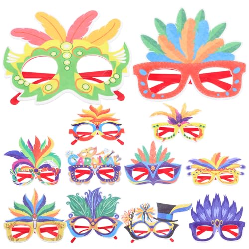 VALICLUD 12 Stück Karnevalsparty-Brillen Karnevals-Papierbrillen Fotoautomaten-Requisiten Mexikanische Kostüm-Sonnenbrillen Fiesta-Party-Brillen Karnevalsparty-Zubehör Zubehör von VALICLUD