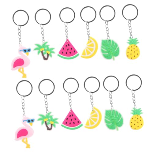 VALICLUD 12 Stück Teiliges Hawaii Schlüsselanhänger Bunte Anhänger mit Palmenblatt Kokospalme Flamingo Wassermelone Ananas Zitrone Leichte Schlüsselketten Dekoration für Partygeschenke und VALICLUD 12 Stück Teiliges Hawaii Schlüsselanhänger Bunte Anhänger mit Palmenblatt Kokospalme Flamingo Wassermelone Ananas Zitrone Leichte Schlüsselketten Dekoration für Partygeschenke und von VALICLUD
