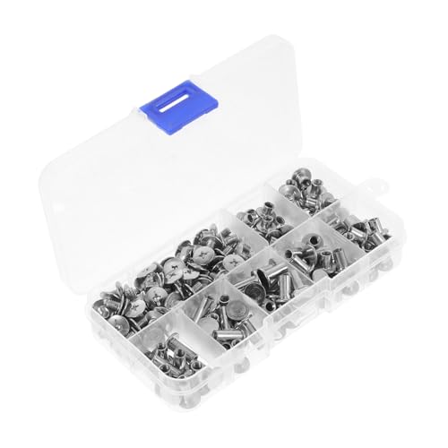 VALICLUD 120 Sätze Teiliges Schraubnieten für Leder DIY Stabile Buchschrauben mit Sicherer Verriegelung Vielseitig für Gürtel Geldbörsen Alben Einfache Montage ohne Werkzeug Silberfarben VALICLUD 120 Sätze Teiliges Schraubnieten für Leder DIY Stabile Buchschrauben mit Sicherer Verriegelung Vielseitig für Gürtel Geldbörsen Alben Einfache Montage ohne Werkzeug Silberfarben von VALICLUD