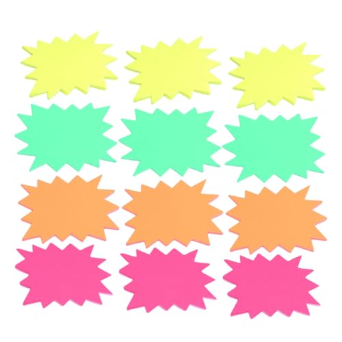 VALICLUD 120 Stück Fluoreszierende Preisschilder aus Papier Kleine Kreative Explosion form Farblich Gemischt in Gelb Orange Rosé und Grün für Supermärkte Einzelhandel und Ladengeschäfte VALICLUD 120 Stück Fluoreszierende Preisschilder aus Papier Kleine Kreative Explosion form Farblich Gemischt in Gelb Orange Rosé und Grün für Supermärkte Einzelhandel und Ladengeschäfte von VALICLUD