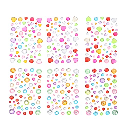 VALICLUD 12Blätter Selbstklebende Gesicht Edelsteine Aufkleber für Make Up DIY Nagelkunst und Festival Zubehör für Glitzersteine für Designs von VALICLUD