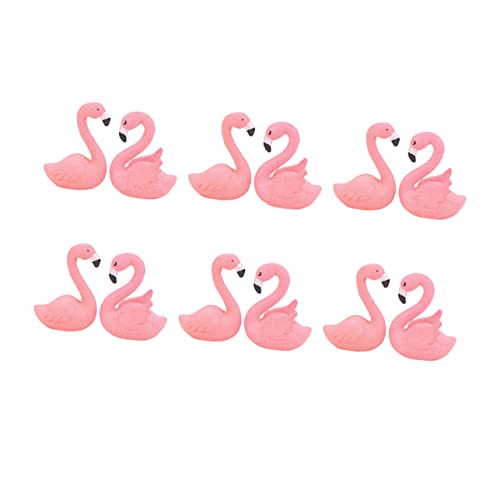 VALICLUD 12Stücke Flamingo Kuchendekor Adorable Flamingo Figuren für Kuchen und Auto oder Heimdekoration mit Offenen Flügeln mit Geschlossenen Flügeln von VALICLUD