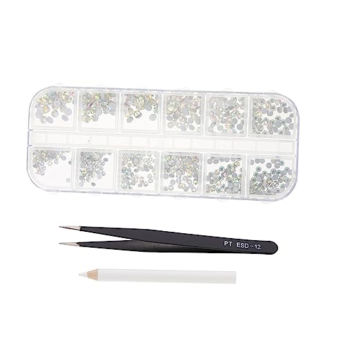 VALICLUD 1Satz Compartment Rhinestone Nail Art Decorations Flat Glass DIY Charms For Exquisite Manicure For Nail Art Lovers And Creative Designs von VALICLUD