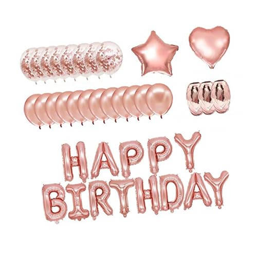 VALICLUD 1Satz Geburtstagsballons Roségold Folienballons Sternballons Und Glitzerballons Für Geburtstagsfeiern Zubehör Für Festliche Anlässe von VALICLUD