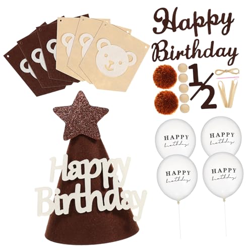 VALICLUD 1Satz Geburtstagsdekoration mit Banner Ballons und Kegelhut für Kindergeburtstag Einfache Einrichtung Sicher für Drinnen und Draußen für Geburtstagsfeier von VALICLUD