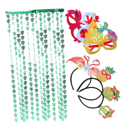 VALICLUD 1satz Tropische Partybrillen Set Für Hawaii-themenfeiern Lustige Sonnenbrille Und Haarband Für Beachpartys Dekorativem Vorhang Für Fotorequisiten Und Feiern von VALICLUD