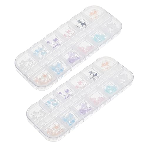 VALICLUD 2 Boxen Boxen Nail Art Dekorationen Schmetterlinge und Fingernagel Zubehör Resin Nail Decor für Diy Maniküre für Nagelkunst und Festliche Anlässe von VALICLUD