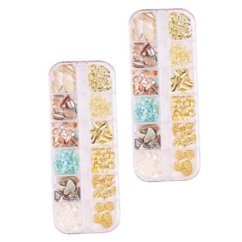 VALICLUD 2 Boxen Fächer Nagelkunst mit Muschel und Legierungscharms DIY Maniküre Zubehör für Frauen Einfache Anwendung Nageldekoration für Nagelliebhaber VALICLUD 2 Boxen Fächer Nagelkunst mit Muschel und Legierungscharms DIY Maniküre Zubehör für Frauen Einfache Anwendung Nageldekoration für Nagelliebhaber von VALICLUD