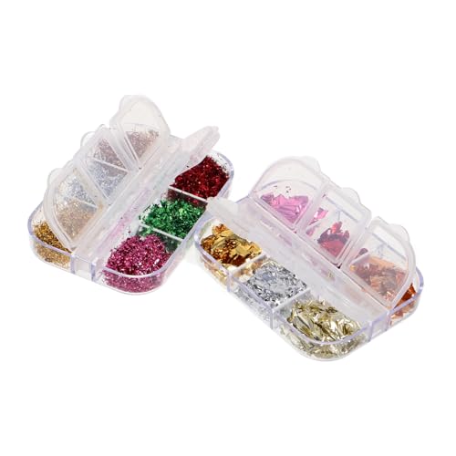 VALICLUD 2 Boxen Holographische Nagelkunst Flocken Bunte Farbverlauf Folien Nägel DIY Glitter Flakes Silberne Goldfolie Langlebig für Kreative Nail Art und Vielseitige Dekoration VALICLUD 2 Boxen Holographische Nagelkunst Flocken Bunte Farbverlauf Folien Nägel DIY Glitter Flakes Silberne Goldfolie Langlebig für Kreative Nail Art und Vielseitige Dekoration von VALICLUD