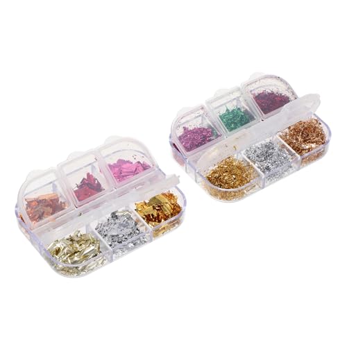 VALICLUD 2 Boxen Nagelfolie Nagelgoldflocken Nagelpailletten Flocken Für Nägel Nailart Flocken Goldfolie Für Nägel Nagelchips Nagelglitzer Gefälschte Nagelflocken Folie Nailart Sticker VALICLUD 2 Boxen Nagelfolie Nagelgoldflocken Nagelpailletten Flocken Für Nägel Nailart Flocken Goldfolie Für Nägel Nagelchips Nagelglitzer Gefälschte Nagelflocken Folie Nailart Sticker von VALICLUD