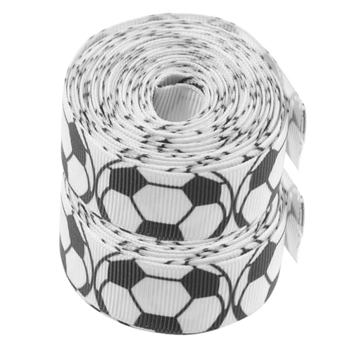 VALICLUD 2 Rollen Deko Verpackungsband Farbe Beige Fußballband Gelb Hochzeitsverpackung Dekoration Sportbänder DIY Band Geschenkband Ornament Fußballband Stoff von VALICLUD