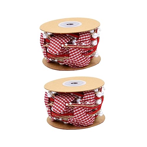 VALICLUD 2 Rollen Liebesperlenkettenband Blumenband Für Blumensträuße Dekorationen Blumen- Geschenkband Band Für Blumenstrauß Valentinstag Liefert Blumenstraußband Selber Machen Polyester von VALICLUD