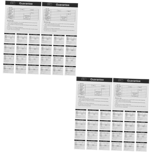 VALICLUD 2 Sätze Garantiekarte Anleitungskarten Zur Tassenpflege Gerätewartungskarte Wartungskarte Für Geräte Gerätereparaturkarten Papier 200 Stück * 2 von VALICLUD