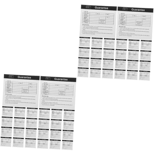 VALICLUD 2 Sätze Garantiekarte Gerätewartungskarten Wartungskarte Für Geräte Gerätereparaturkarten Anleitungskarten Zur Tassenpflege Papier 200 Stück * 2 von VALICLUD