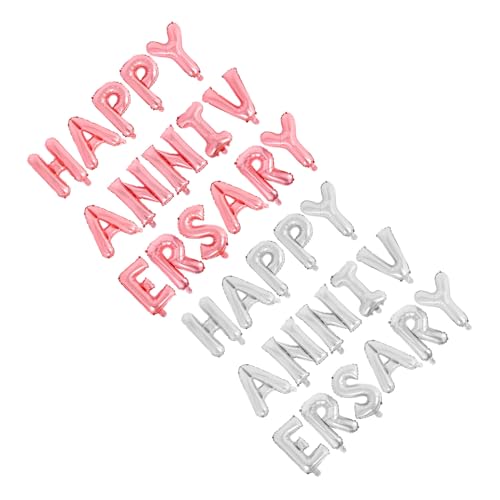 VALICLUD 2 Sätze Happy Anniversary Ballons aus Aluminiumfolie Schnelles Aufblasen Wiederverwendbar Romantische Partydekoration für Hochzeitsjubiläum Silber Rosegold VALICLUD 2 Sätze Happy Anniversary Ballons aus Aluminiumfolie Schnelles Aufblasen Wiederverwendbar Romantische Partydekoration für Hochzeitsjubiläum Silber Rosegold von VALICLUD