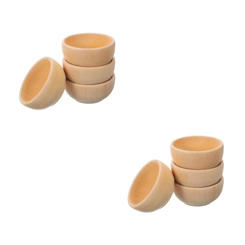 VALICLUD 2 Sätze Teiliges Set Holzschalen Diy Holzschalen Für Kreative Dekorationen Unvollendete Holzspielzeuge Für Handarbeiten Und Bastelprojekte 4 Stück * 2 von VALICLUD