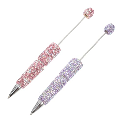 VALICLUD 2 Stück Diamant-Kugelschreiber bleistifte Perlenstift-Set Füllfederhalter aus Messing Kristallstift Perlenstifte Fischer Space Pen Stift aus Messing Strasssteine von VALICLUD