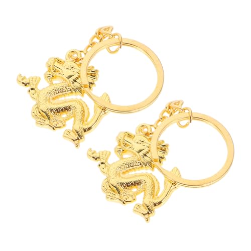 VALICLUD 2 Stück Dragon Modell Schlüsselanhänger aus Langlebiger Legierung Chinesischer Drachenschmuck als Anhänger für Tasche Vielseitiger Schlüsselring zum Jahr Des Drachen von VALICLUD