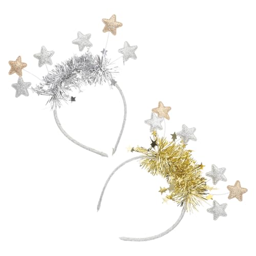 VALICLUD 2 Stück Festliches Glitzer Stern Haarreifen Gold und Silber Einzigartiges Weihnachts und Silvester Design Kreatives Party Stirnband für Damen Vielseitiger Haarschmuck für VALICLUD 2 Stück Festliches Glitzer Stern Haarreifen Gold und Silber Einzigartiges Weihnachts und Silvester Design Kreatives Party Stirnband für Damen Vielseitiger Haarschmuck für von VALICLUD