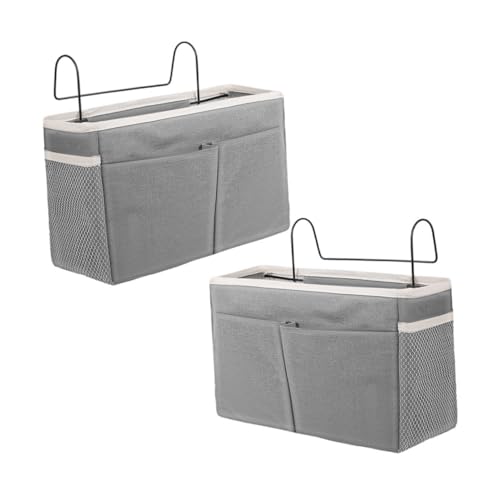 VALICLUD 2 Stück Hängende Bett Aufbewahrungstaschen mit Stabilem Eisenrahmen Vielseitige Organizer mit Mehreren Taschen für Schlafzimmer Wohnheim Wohnwagen und Einfache Montage an VALICLUD 2 Stück Hängende Bett Aufbewahrungstaschen mit Stabilem Eisenrahmen Vielseitige Organizer mit Mehreren Taschen für Schlafzimmer Wohnheim Wohnwagen und Einfache Montage an von VALICLUD
