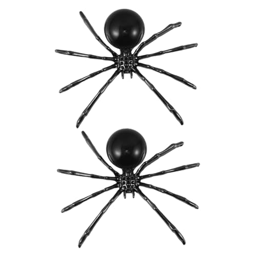 VALICLUD 2 Stück Halloween Deko Kristallspinnen Obsidian Kugel Legierung Spinnenfigur Tierfigur für Party Innenbereich Dekoration Schwarz von VALICLUD