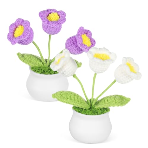 VALICLUD 2 Stück Handgefertigte Häkelblumen Kleine Gehäkelte Glockenblumen Lila und Weiß Langlebige Fadebeständige Blumenornamente für Auto Schreibtisch und Wohnraumdekoration VALICLUD 2 Stück Handgefertigte Häkelblumen Kleine Gehäkelte Glockenblumen Lila und Weiß Langlebige Fadebeständige Blumenornamente für Auto Schreibtisch und Wohnraumdekoration von VALICLUD