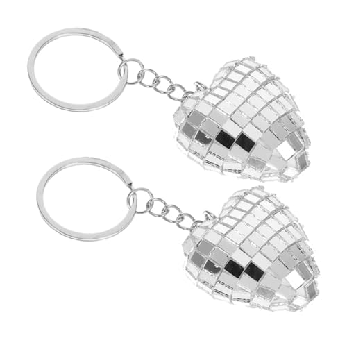 VALICLUD 2 Stück Herzförmiger Disco Kugel Schlüsselanhänger Spiegel Optik Silber Reflektierender Partyanhänger Geschenkidee für Halloween Weihnachten Geburtstage VALICLUD 2 Stück Herzförmiger Disco Kugel Schlüsselanhänger Spiegel Optik Silber Reflektierender Partyanhänger Geschenkidee für Halloween Weihnachten Geburtstage von VALICLUD