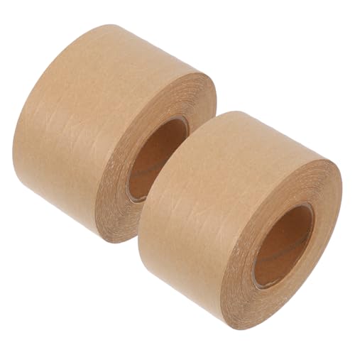 VALICLUD 2 Stück Kraftpapier Klebeband mit Starkem Wasseraktiviertem Kleber für Bastel Verpackungs und Versandbedarf Verstärkt Geruchlos von VALICLUD