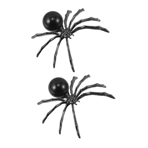VALICLUD 2 Stück Kristall Spinnen Figuren aus Legierung mit Obsidian Kugel Halloween Deko Tier Skulpturen für Party Langlebige Desktop Ornamente mit hochwertiger Ausstrahlung von VALICLUD