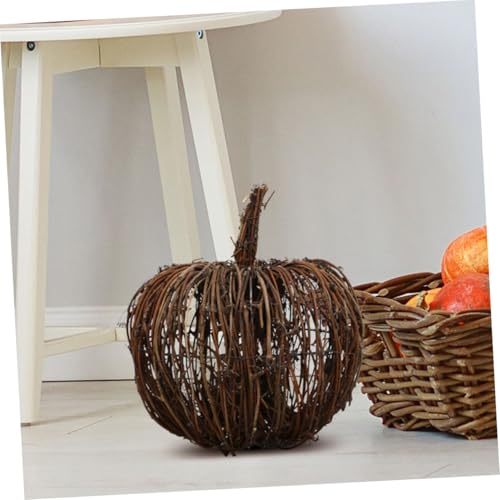 VALICLUD 2 Stück Rattan Kürbis Deko Handgefertigt Natürlich Geflochten Klassisches Halloween Tischornament Leicht Platzierbar Für Party und Festliche Wohnkultur VALICLUD 2 Stück Rattan Kürbis Deko Handgefertigt Natürlich Geflochten Klassisches Halloween Tischornament Leicht Platzierbar Für Party und Festliche Wohnkultur von VALICLUD