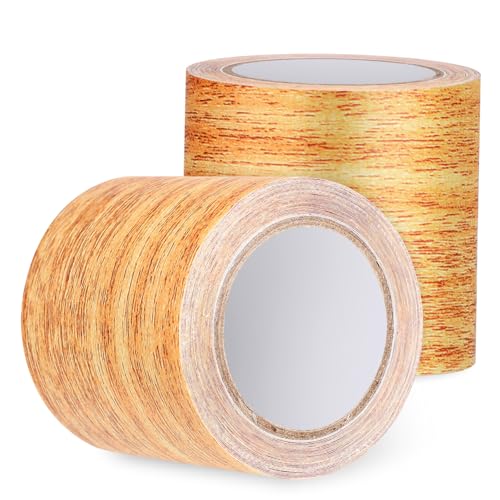 VALICLUD 2 Stück Realistisches Holzmaserung Klebeband Selbstklebendes Reparaturband aus Opp pe Material Reißfest Zuschneidbar Vielseitig für Möbel Türen Fußböden Stühle und Sockelleisten von VALICLUD