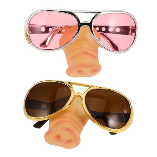 VALICLUD 2 Stück Schweinenase Brille Lustige Cosplay Brille für Partys Gold Einzigartige Accessoires für Feierliche Anlässe Fotorequisiten und VALICLUD 2 Stück Schweinenase Brille Lustige Cosplay Brille für Partys Gold Einzigartige Accessoires für Feierliche Anlässe Fotorequisiten und von VALICLUD
