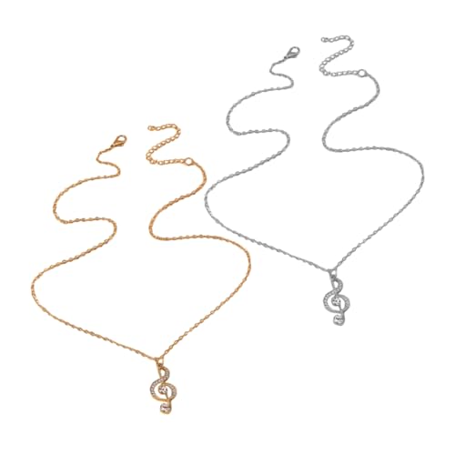 VALICLUD 2 Stück Stein Noten Halskette Strass Halskette Kettenhalskette Damen Funkelnde Halsketten Für Damen Halskettenkette Damen Anhänger Halskette Schmuck Hip Hop Halskette von VALICLUD
