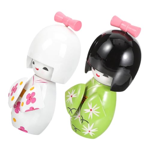 VALICLUD 2 Stück Teiliges Japanische Kimono Holzpuppen Handgefertigte Japanische Holzfiguren Traditionelle Kunsthandwerk Dekoration für Tisch Büro Wohnzimmer Langlebig und Farbintensiv VALICLUD 2 Stück Teiliges Japanische Kimono Holzpuppen Handgefertigte Japanische Holzfiguren Traditionelle Kunsthandwerk Dekoration für Tisch Büro Wohnzimmer Langlebig und Farbintensiv von VALICLUD