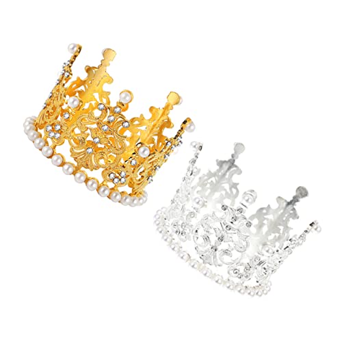VALICLUD 2 Stück Tiara Cake Decor Hochzeit Dekoration Geburtstagskrone Haarschmuck für Robuste und Dekorative Krone für Kuchen und Partys VALICLUD 2 Stück Tiara Cake Decor Hochzeit Dekoration Geburtstagskrone Haarschmuck für Robuste und Dekorative Krone für Kuchen und Partys von VALICLUD