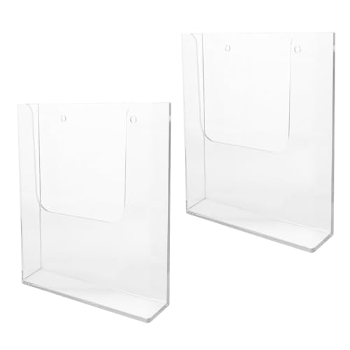 VALICLUD 2 Stück Wand magazinhalter Wandmontage Pamphlet Holder Prospektspender Organizer für Büro Wartezimmer Raum Dokumentenablage Robust Transparent von VALICLUD