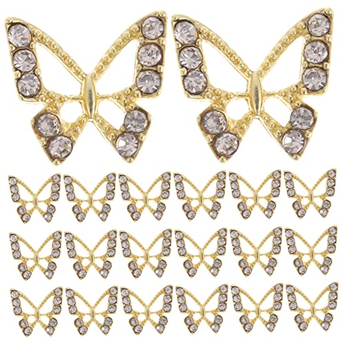 VALICLUD 20 Stück Schmetterlings Charms Nail Art Dekorationen mit Diy Nageldesign für Maniküre und Nail Art von VALICLUD