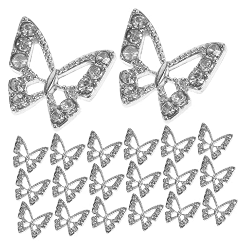 VALICLUD 20 Stück Schmetterlings Nagelanhänger für Nageldesign Funkelnde Nail Art Charms für Maniküre Dekoration für Partys und Besondere Anlässe von VALICLUD