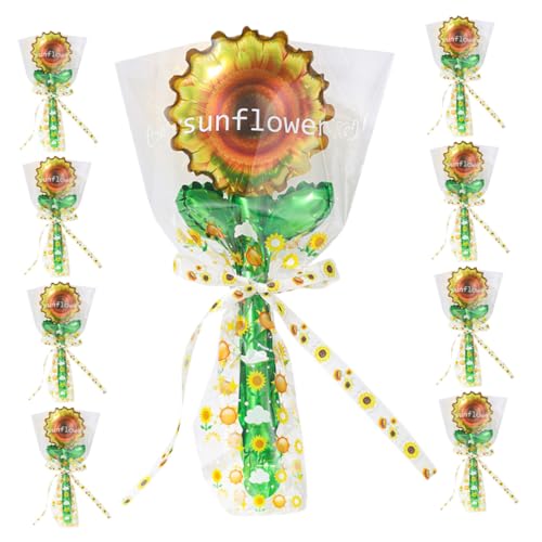 VALICLUD 20 Stück Sonnenblumenförmige Luftballons Dekor Gelbe Sonnenblumen Partyballons Sonnenblumen Folienballons Hawaii Ballons Folien Partyballon Geburtstagsballons Sonnenblumenballons von VALICLUD