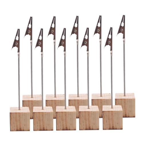 VALICLUD 20 Stück Teiliges Holz Tischkartenhalter mit Klammern Dekorative Kartenhalter für Partys Hochzeiten und Tischdekoration und Zuverlässig für und Namensschilder von VALICLUD