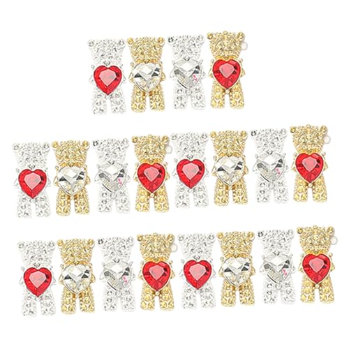 VALICLUD 20 Stück Teiliges Nagel Dekorset mit Flachen Klaren Bären Strasssteinen Glänzende DIY Nailart Verzierung für Frauen Vielseitig für Partys und Alltagsnageldesigns von VALICLUD
